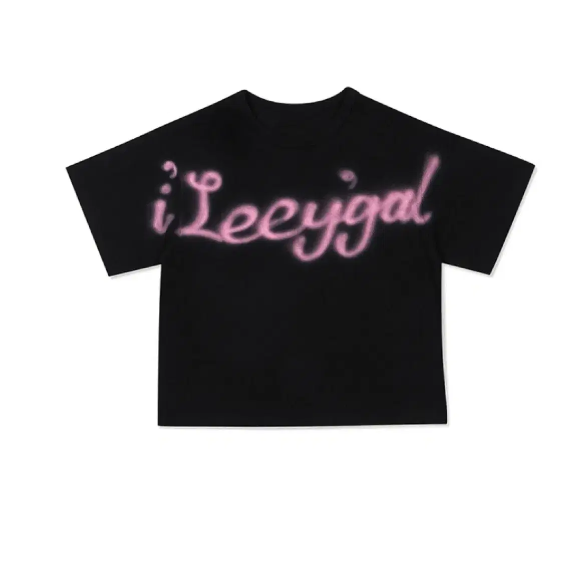 leey) SPRAY CROPPED T-SHIRT BLACK