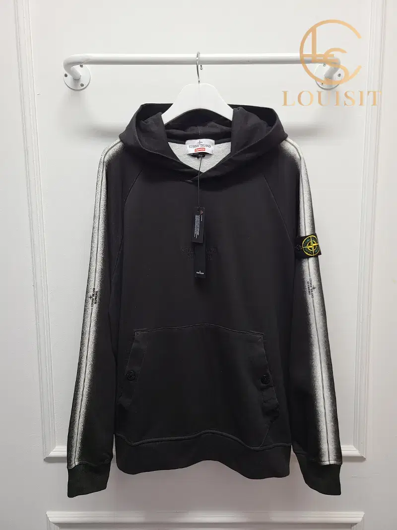 [L] Stone Island X Supreme Stripe Sweat Hoodie