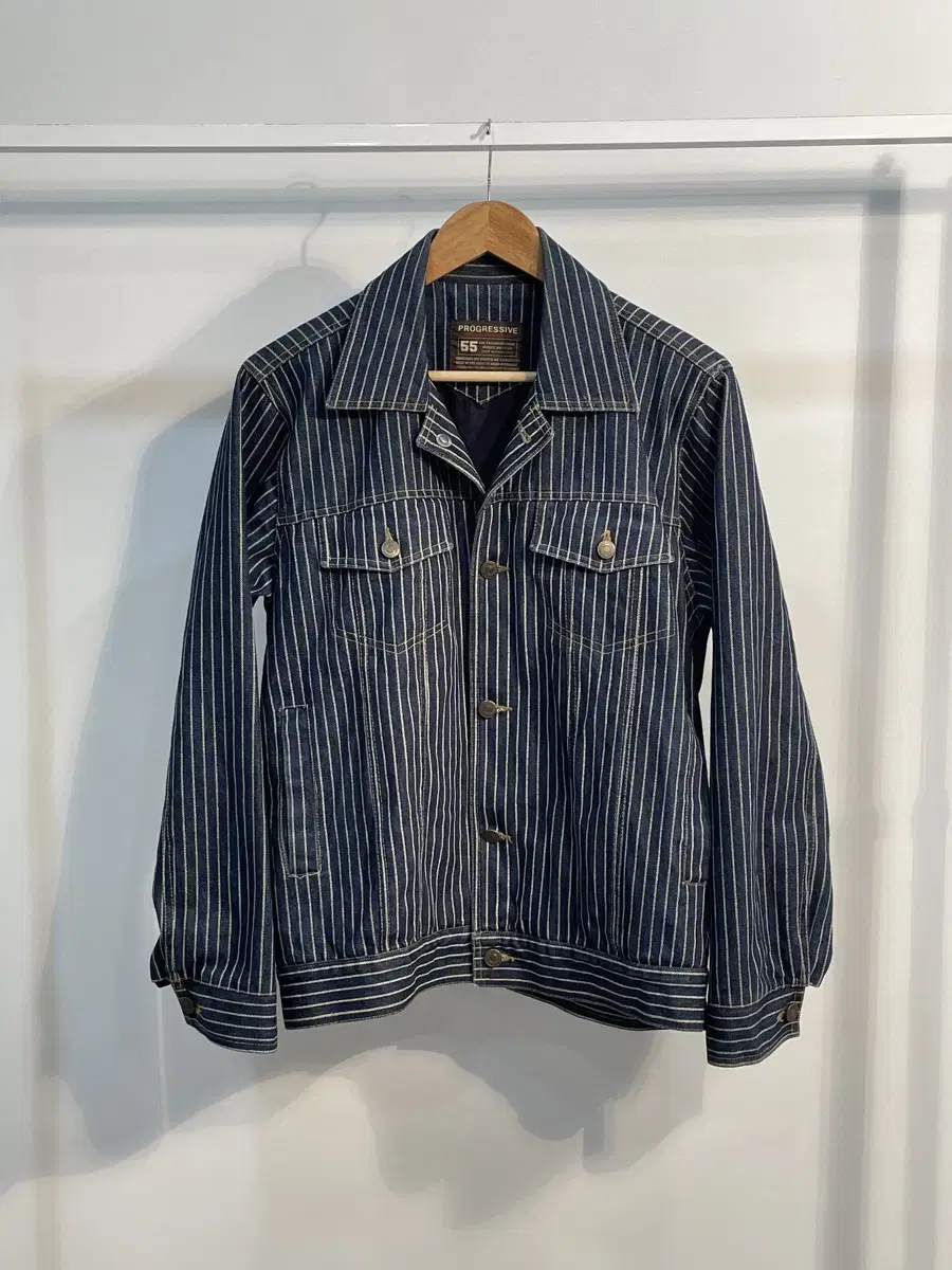 Vintage striped denim jacket