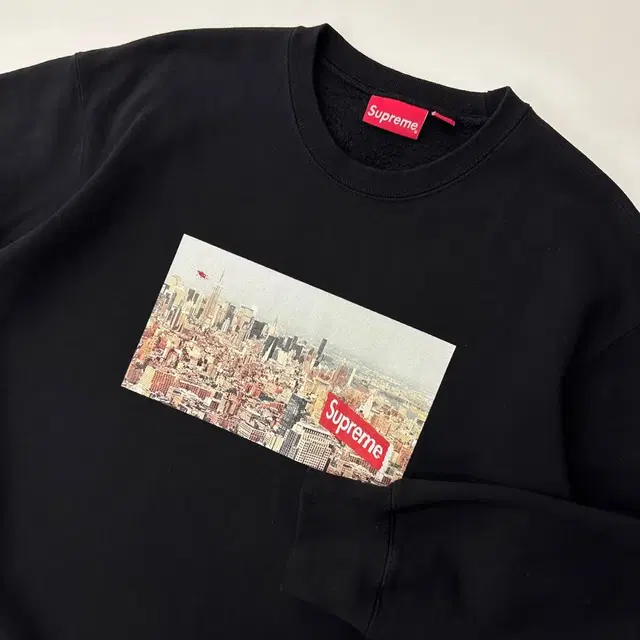 SUPREME 슈프림 20f/w 에어리얼 블랙 크루넥 맨투맨