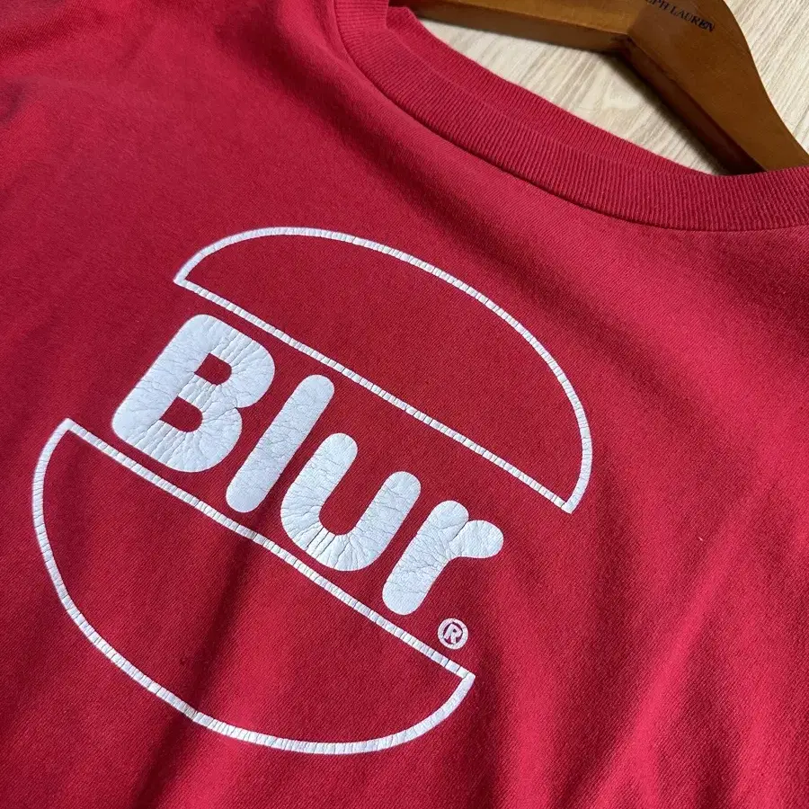 90s blur 블러 밴드티 buger logo