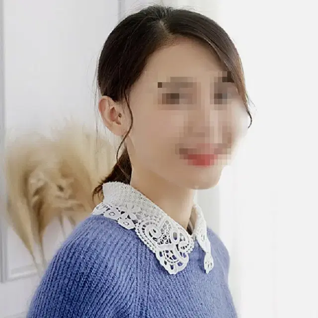 레이스 넥케이프 이너 넥카라 원피스 블라우스 포인트 레이어드 페이스카라