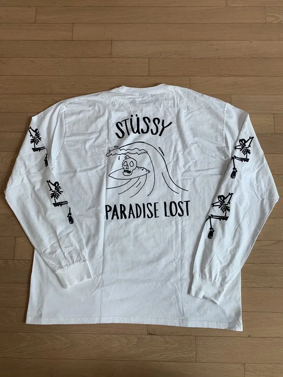 [XXL] stussy 스투시 파라다이스 로스트 롱슬리브 긴팔티셔츠 흰색