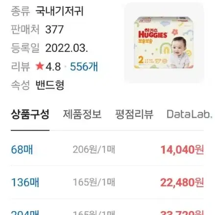 2단계 기저귀 하기스 팸퍼스