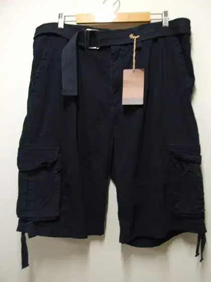 SMOKE RISE Belted Cotton Cargo Shorts Big Size