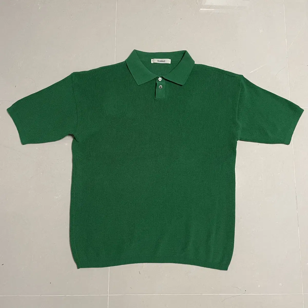 Genuine knitted short sleeve kara knitted green pkshirt