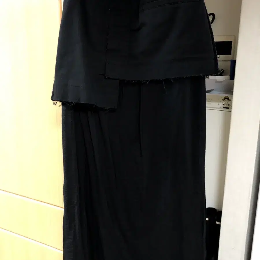 래코드 light lining patched long skirt