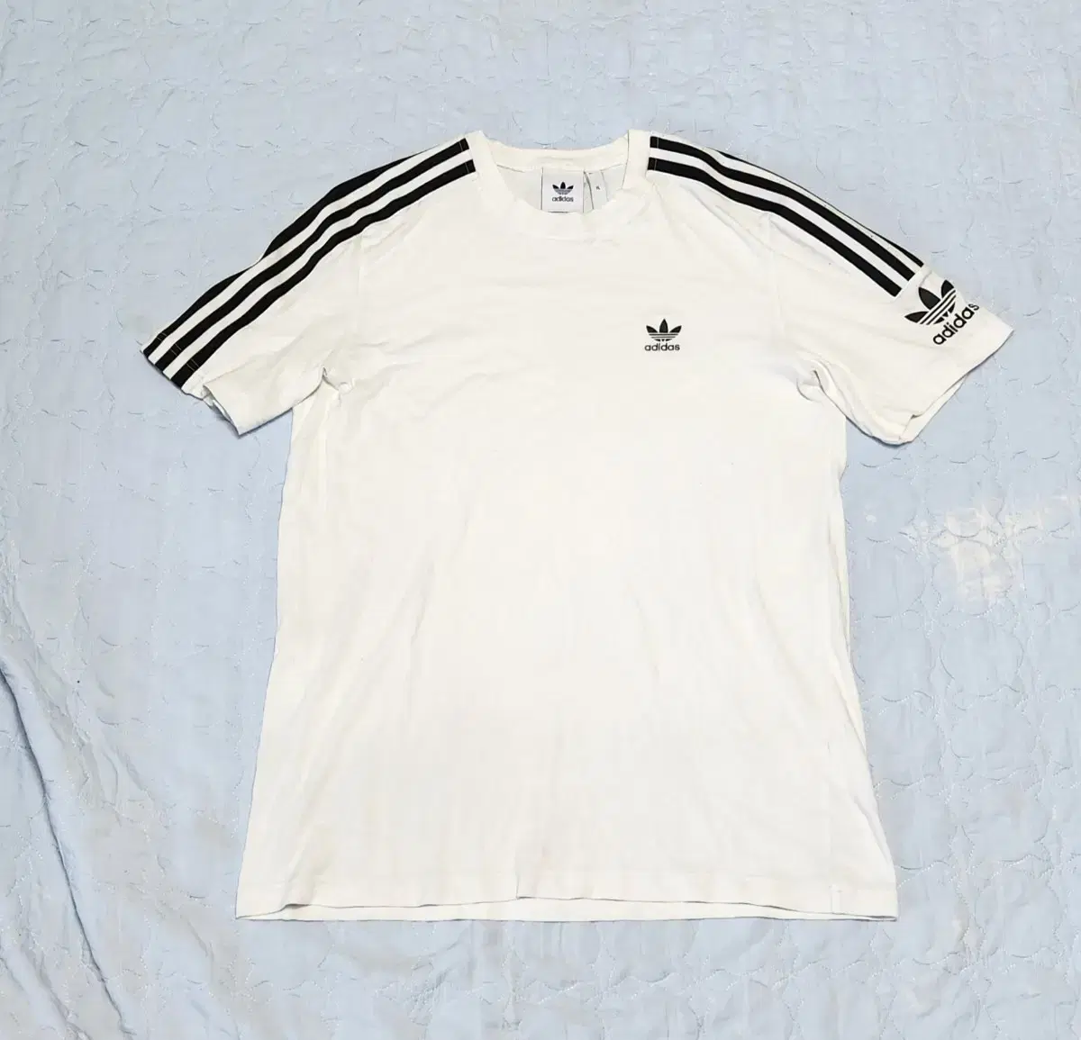 adidas White Gum Blockcore Big Logo Short Sleeve Tee