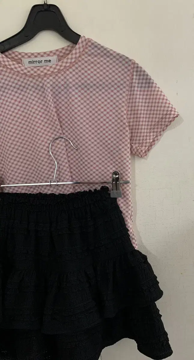 Sporty pink check cropped see-through vahn