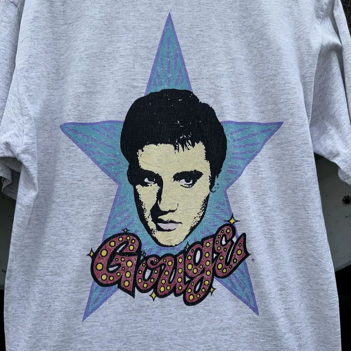 JPN Elvis Presley Printed Vahn Short Tee M