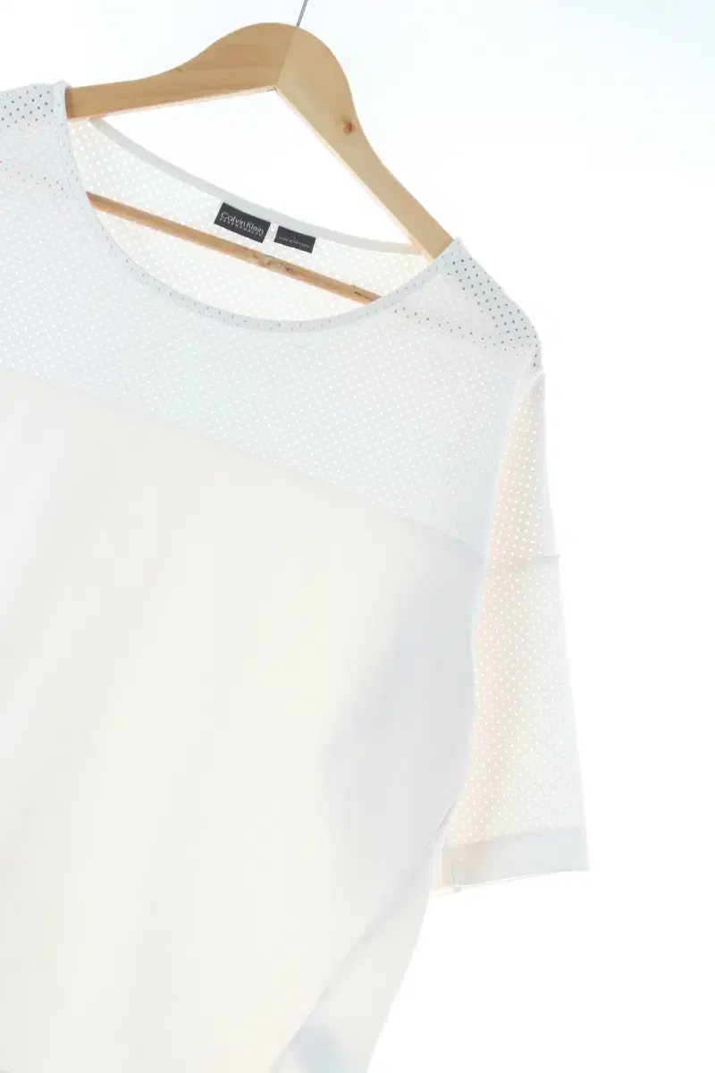 W(L) Calvin Klein Short Sleeve T-Shirt White Plain Old School Unique-E06B