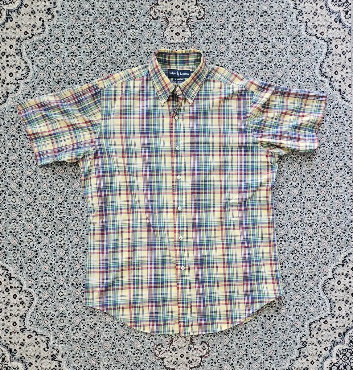 [last sale] polo multi check short sleeve shirt M 104size feeling