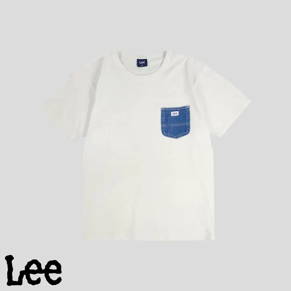 LEE Lee Unionmade JP white mid-cut chest pocket cotton100 short sleeve T-shirt