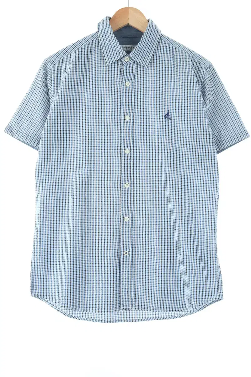 (L) VINPUL Short-sleeved shirt Men's check cotton basic fit Old School-DFF7