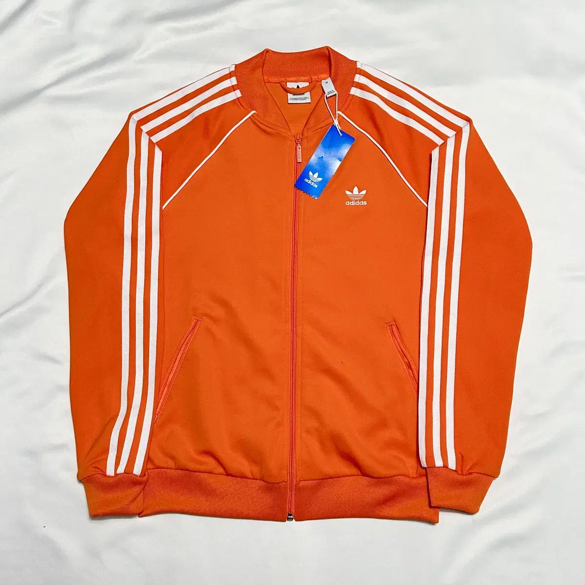 M (New Product) Adidas White Piping Orange Track Top