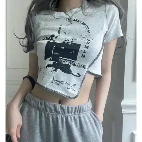 에이블리 오프셋X square hem cutting crop top