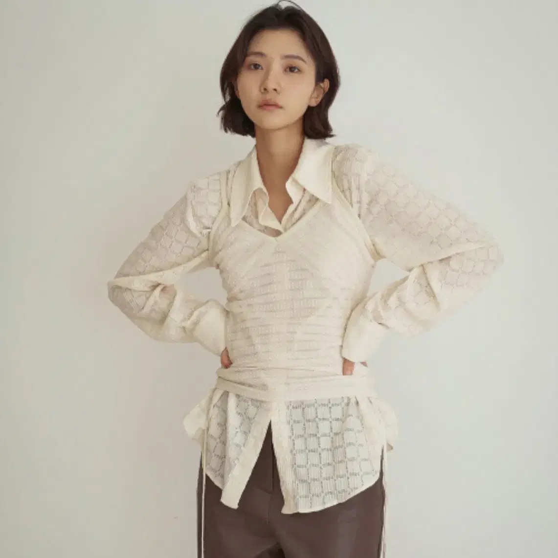 아우로 PUNCHING WRAP SHIRTS [ CREAM ]