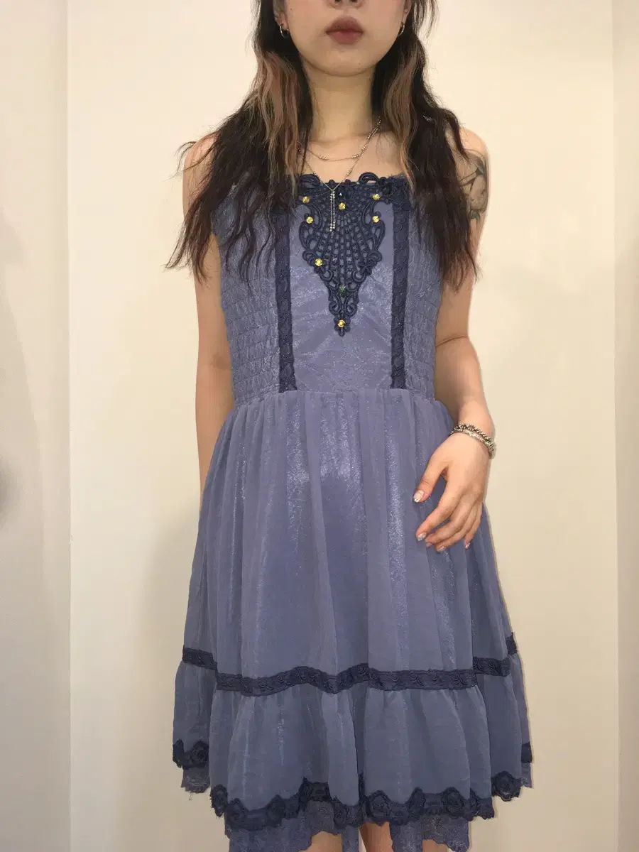 Japanese Vintage Violet Beaded Dress