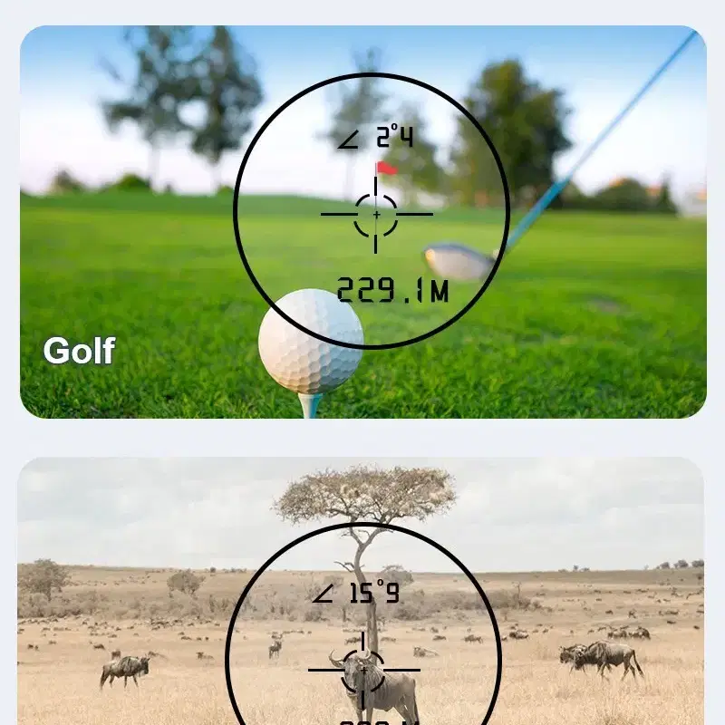 충전식 골프 레이저 거리 측정기 경사보정 600미터
