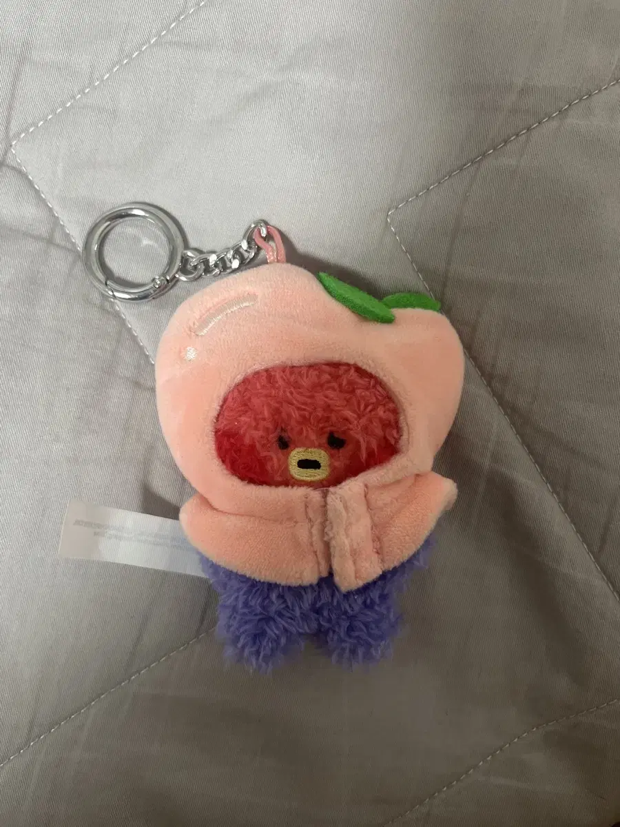 BT21 Tata Peach Flapper Bag Charm doll keyring v