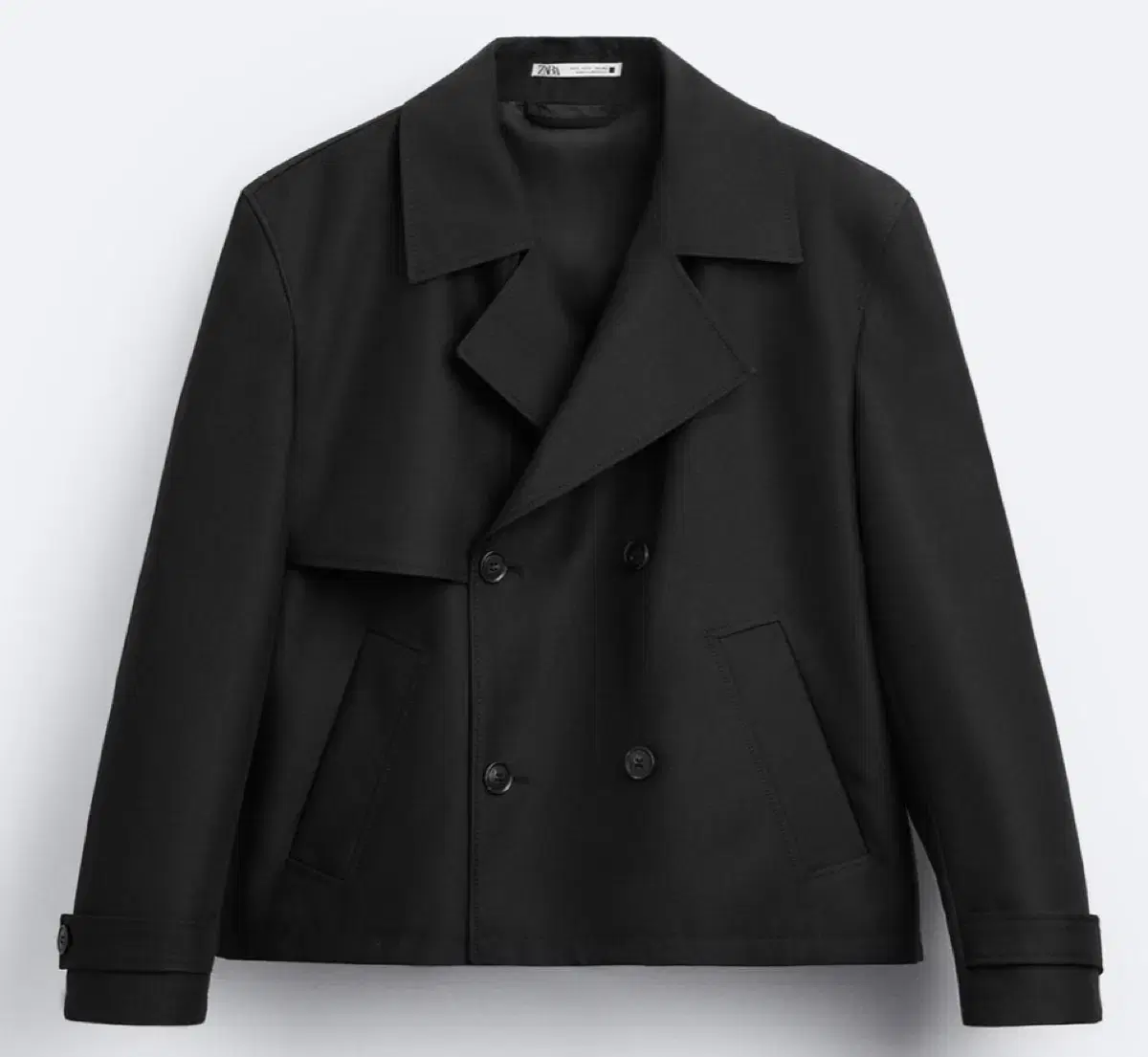 [L] Zara Short Trench Coat in Black