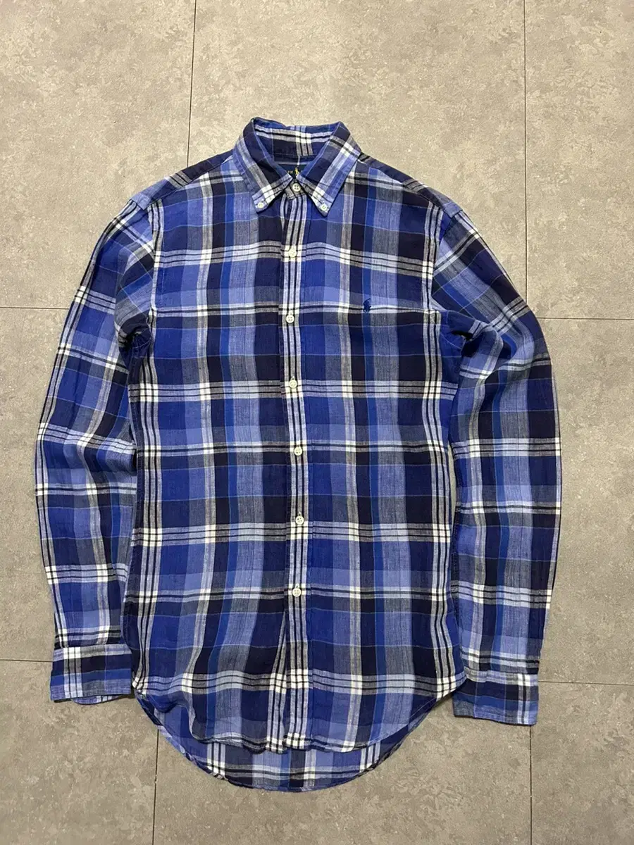 Ralph Lauren Polo Tartan Check Vintage Linen Cotton Shirt 55 Sizes