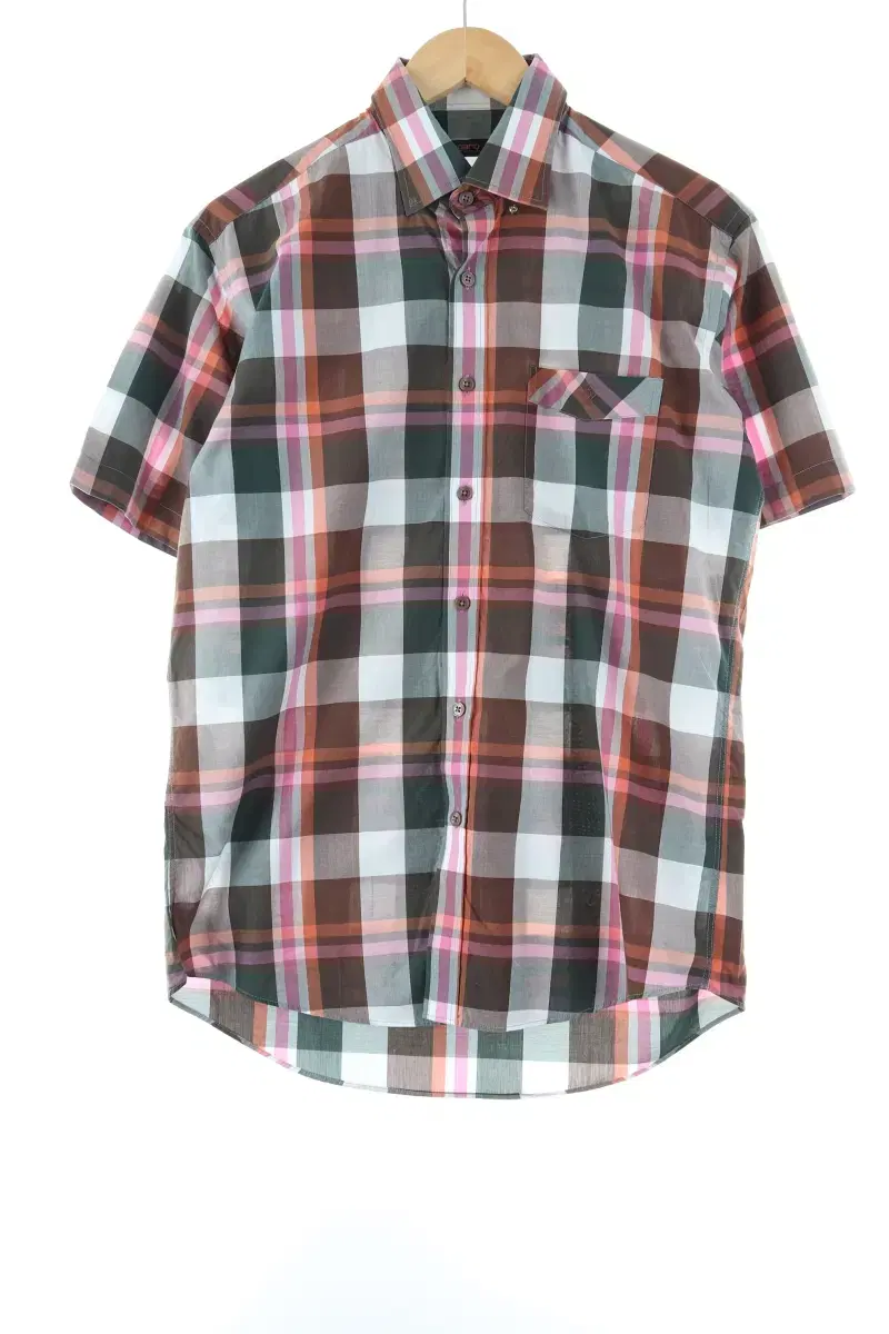 (M) BrandVintage Short-Sleeved Shirt Southern Check Cotton Amekaji Basic Fit-E0D6