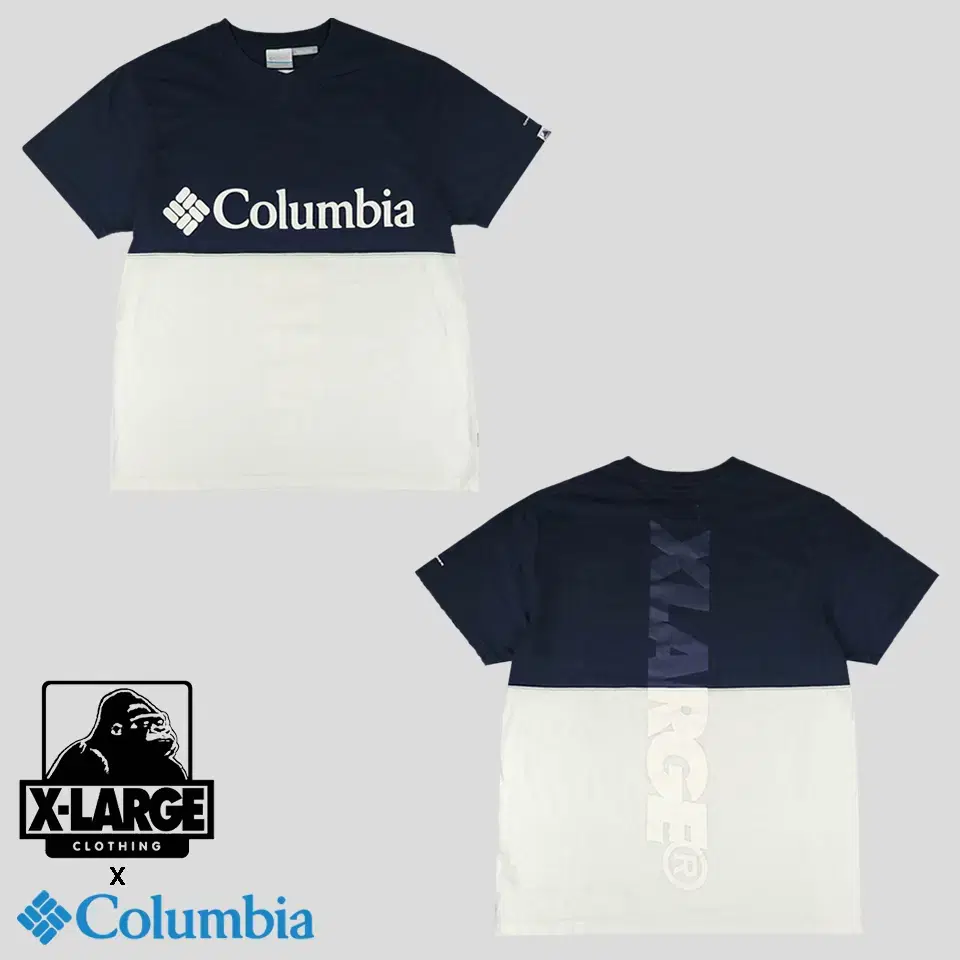 Columbia Columbia JP X Xtra Navy White Colorblocked Big Logo Printed Om