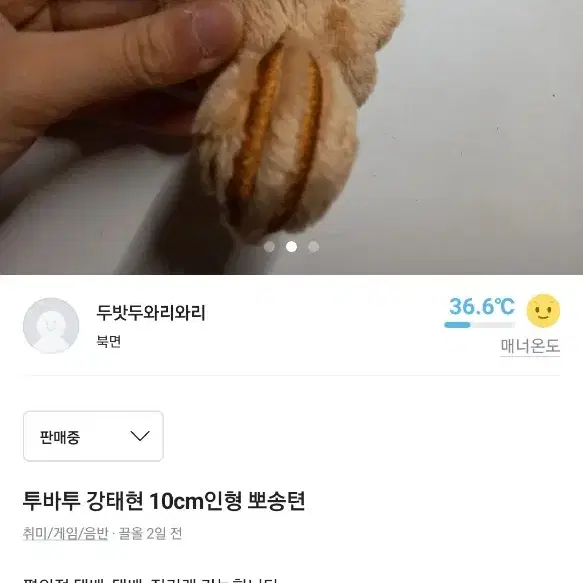 투바투 강태현 10cm인형 뽀송텬