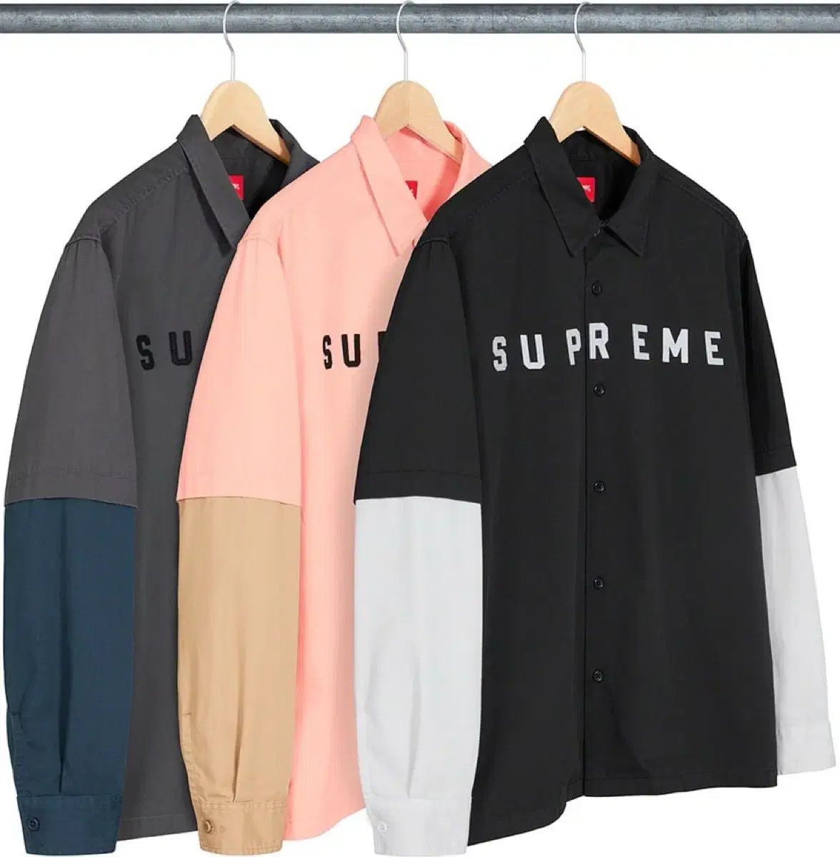 [S] Supreme FW20 Two-Tone Shirt Black New/Unique worldwide