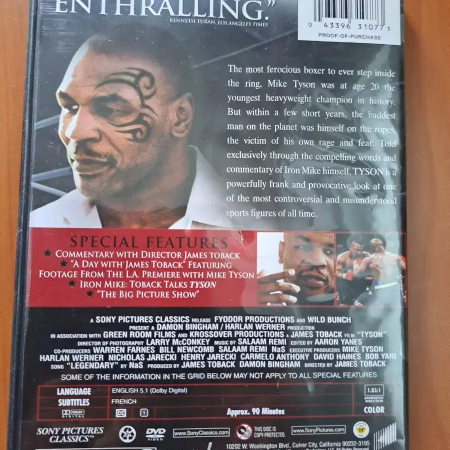 TYSON, James toback film(DVD)