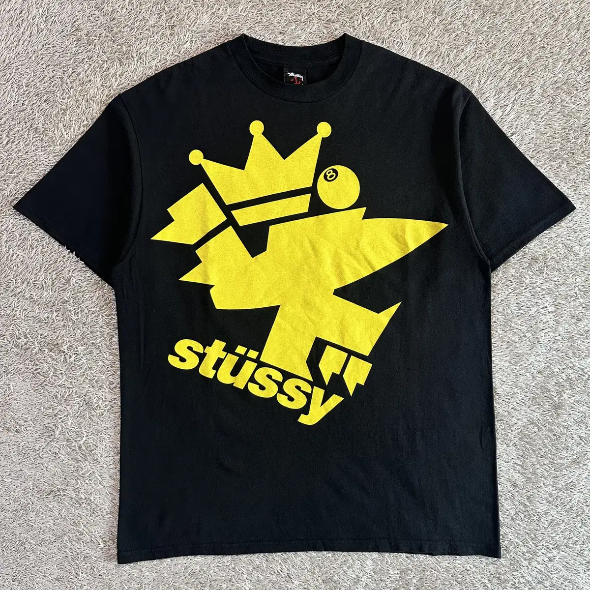 [L] 00s 스투시 STUSSY 8볼 서프 프린팅 반팔 티셔츠 블랙