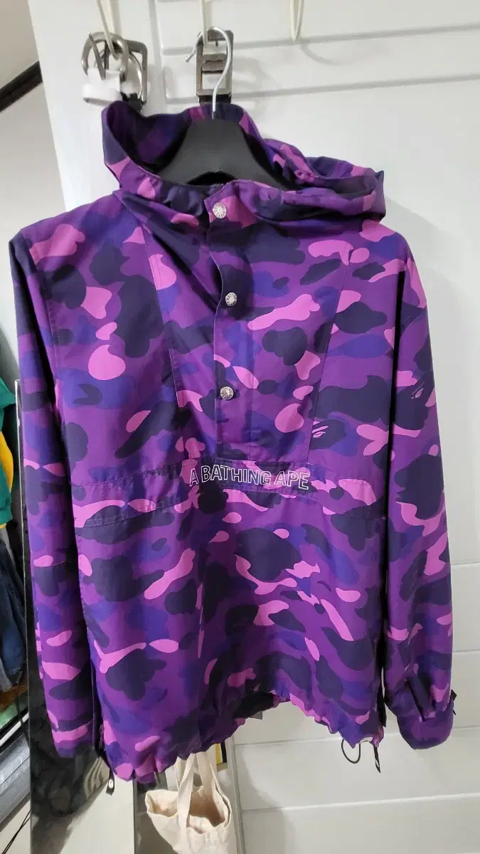 베이프 스노우보드 아노락 퍼플 카모  L Bape Camo