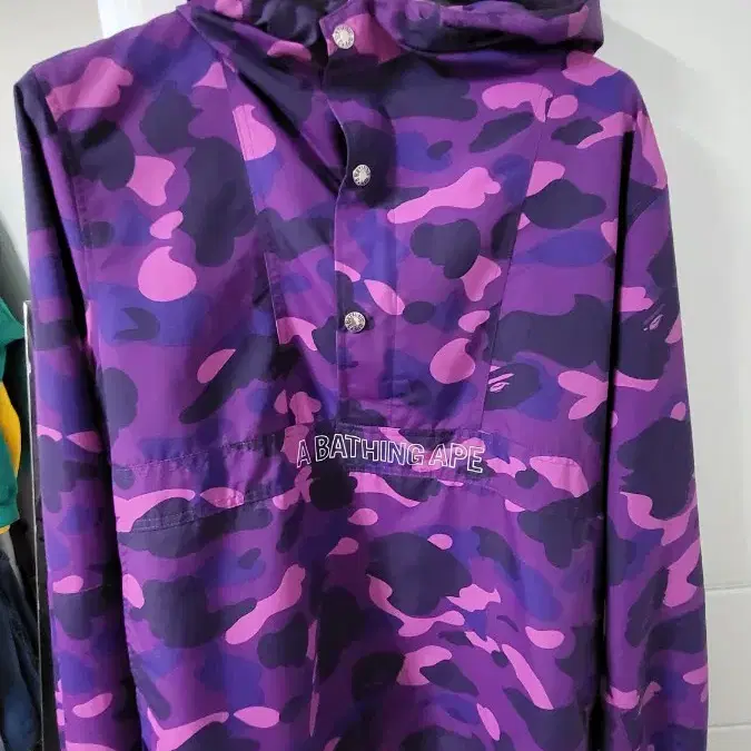 베이프 스노우보드 아노락 퍼플 카모  L Bape Camo