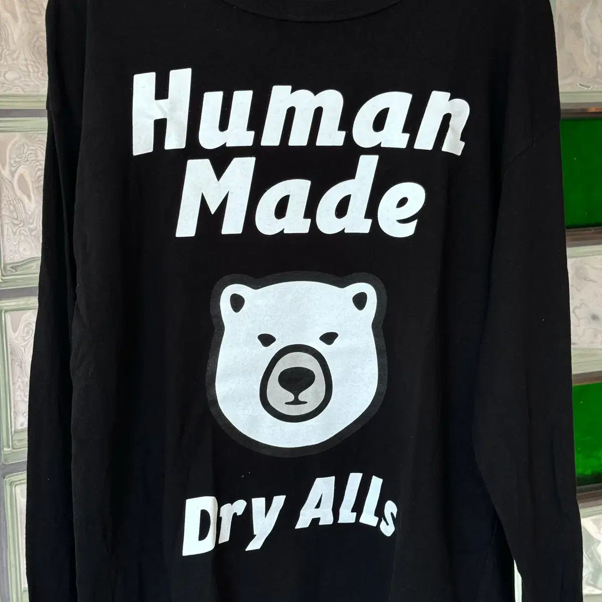 human made bear print ls tee