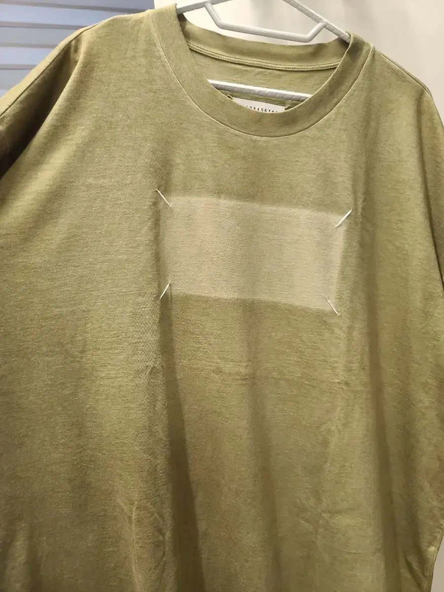 [52] Margiela big-stitch khaki green short-sleeve t-shirt