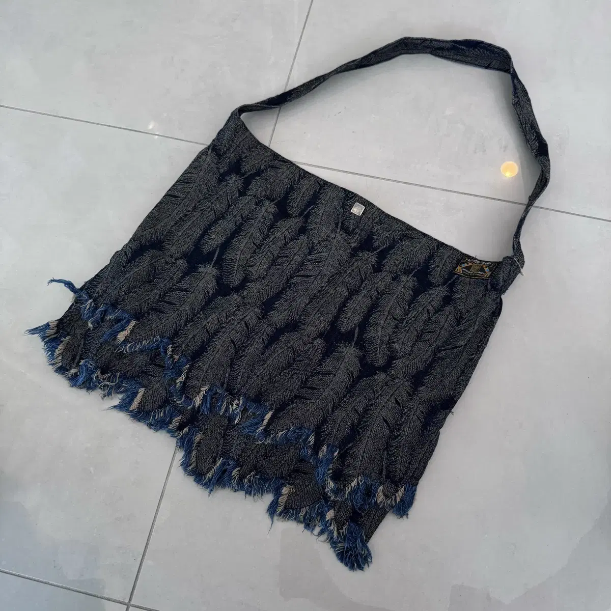 kapital feather denim bag (L)