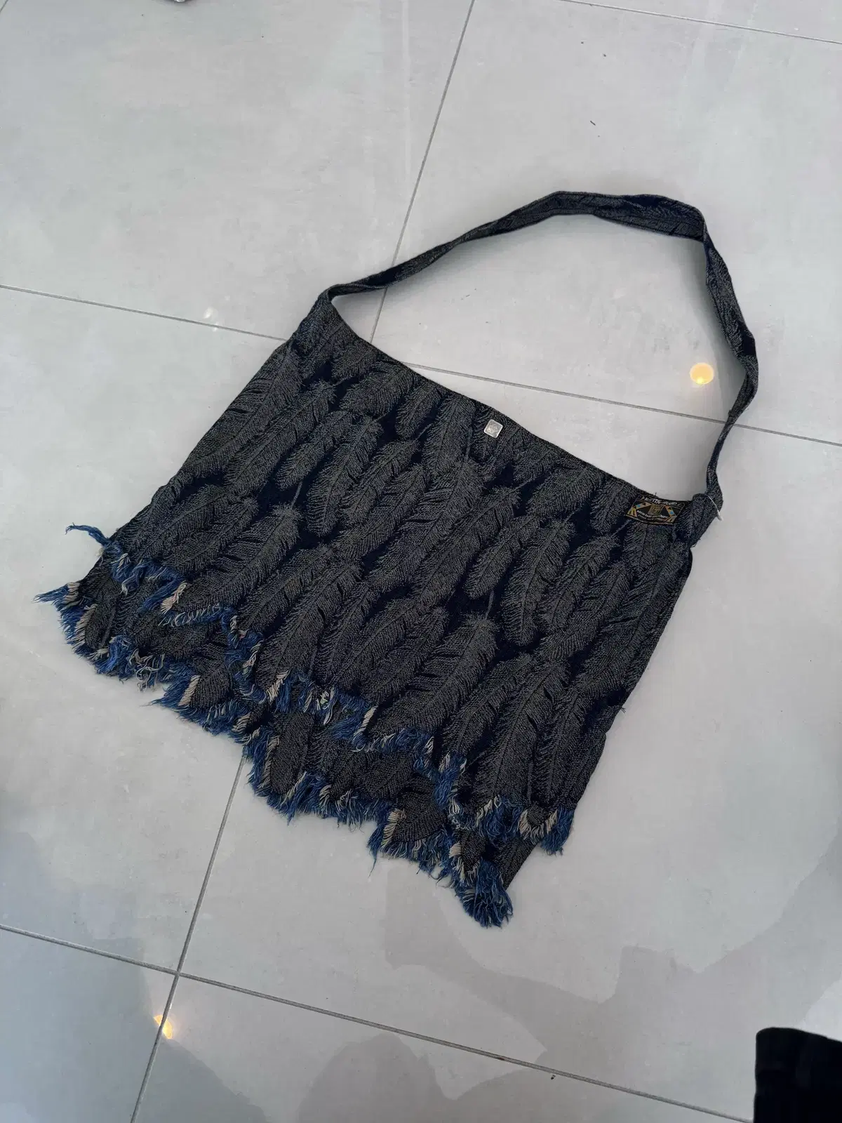 kapital feather denim bag (L)