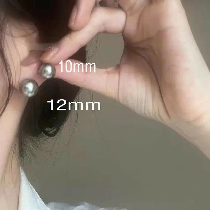 새상품)10mm,12mm그레이진주은침귀걸이 무알러지