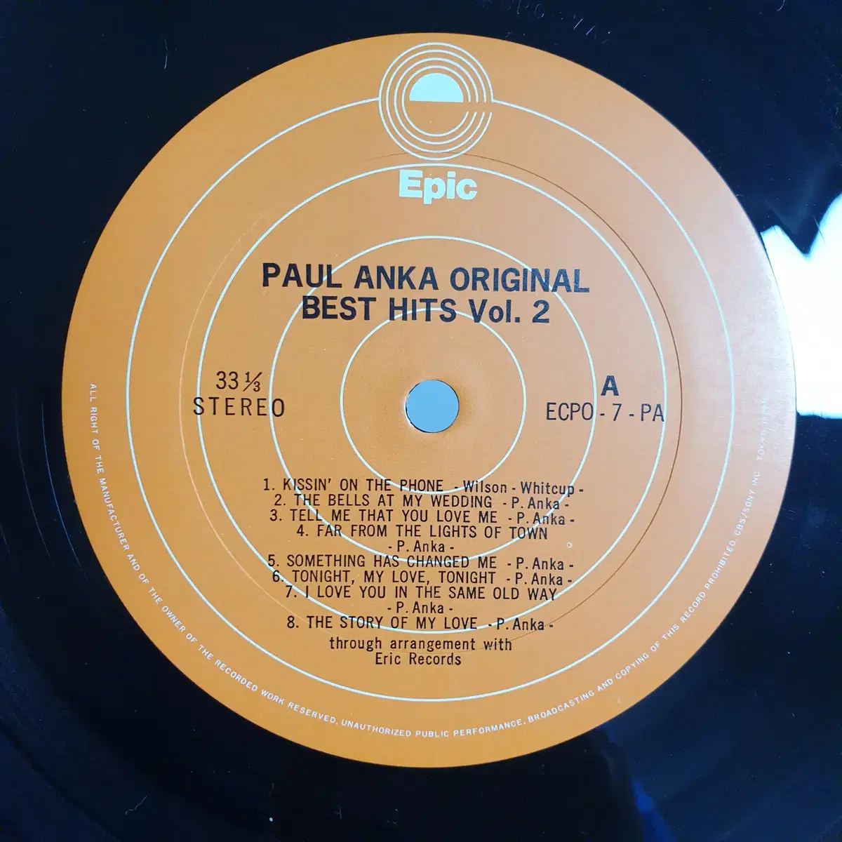 [중고LP] Paul Anka / Original Hit Song