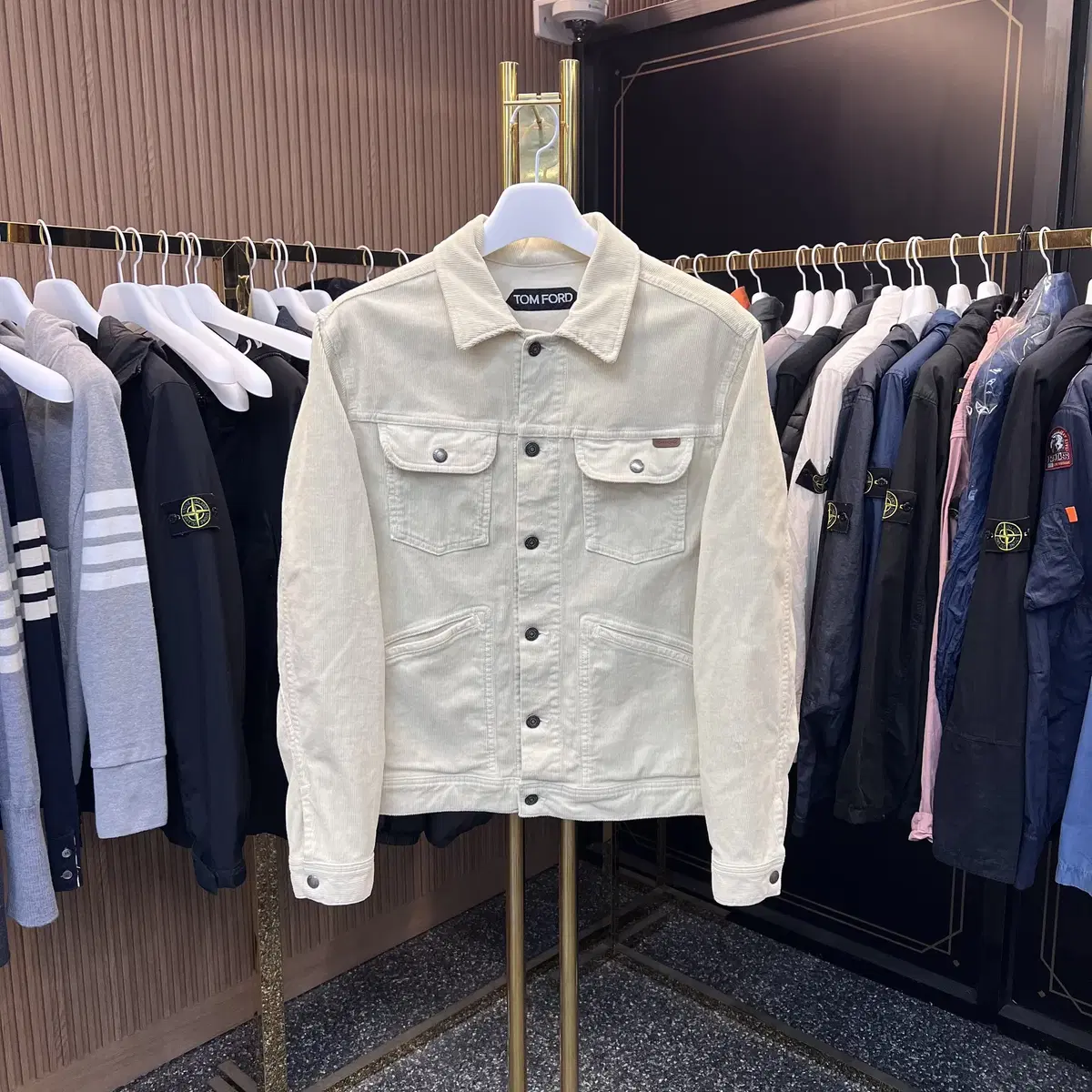 Tom Ford Beige Corduroy Tucker Jacket