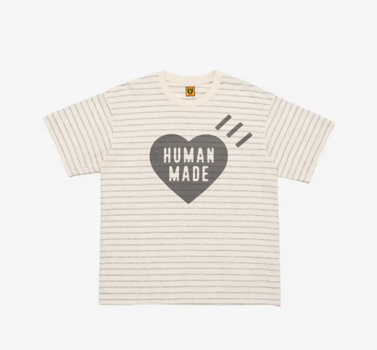 Humanmade Striped Heart T-Shirt Gray Short Sleeve Shirt