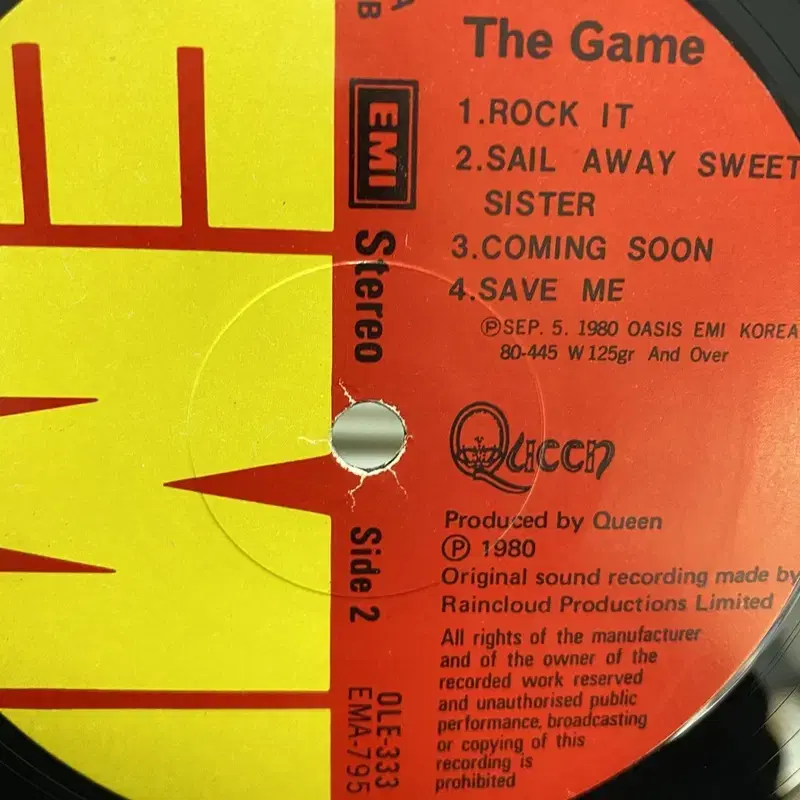 QUEEN THE GAME LP / AA3012