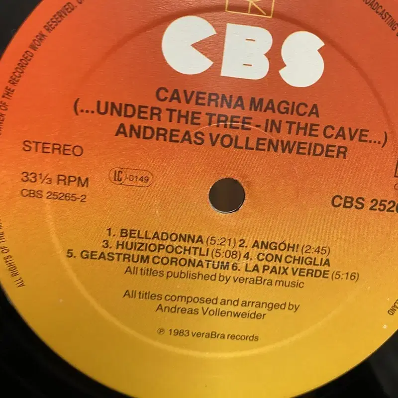 ANDREAS VOLLENWEIDER LP / AA3036