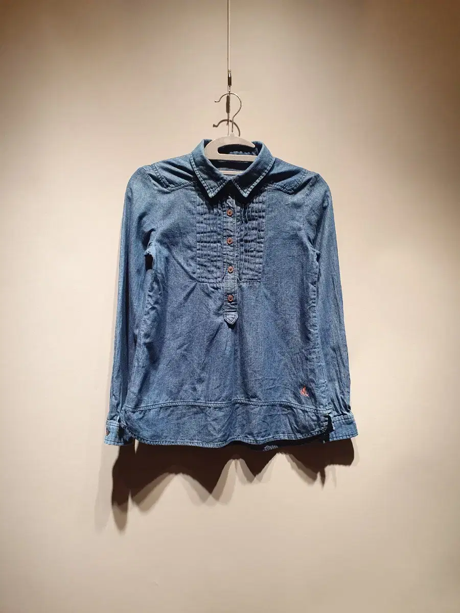 [Free Shipping] Vinpole Junior Denim Blouse Jeans Shirt 155cm