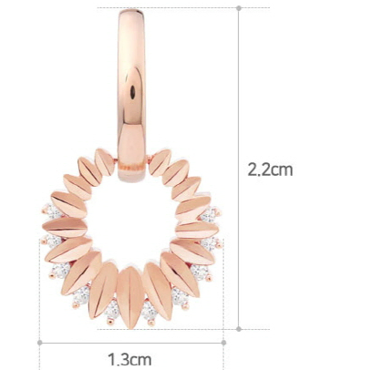 불꽃놀이 파이어워크 별빛 블링큐빅귀걸이 로즈골드 악세사리