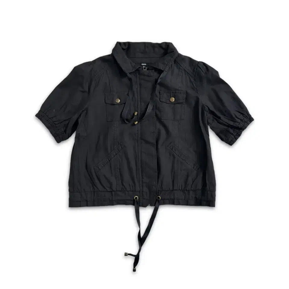 ozoc short utility drawstrings jacket  -