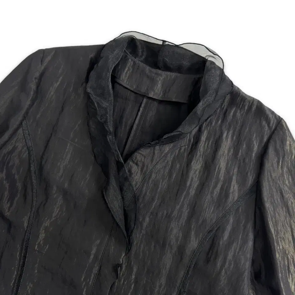 vintage black textured rayon jacket