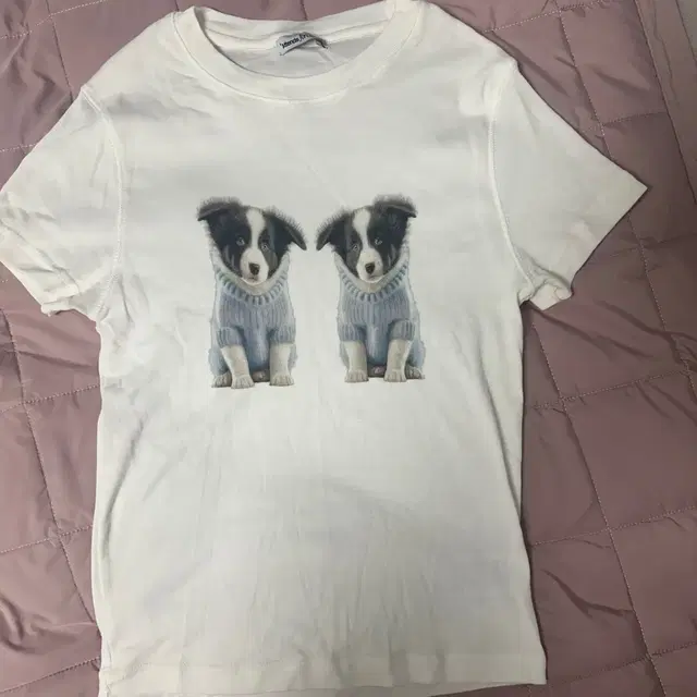 어텐즈 티셔츠 attends husky dog tee