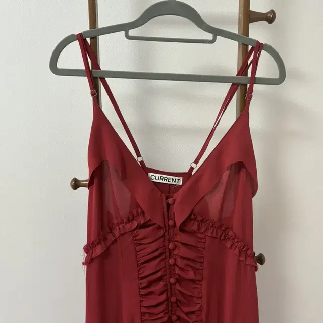 커렌트 원피스 SHEER SHIRRING SLIP DRESS size2